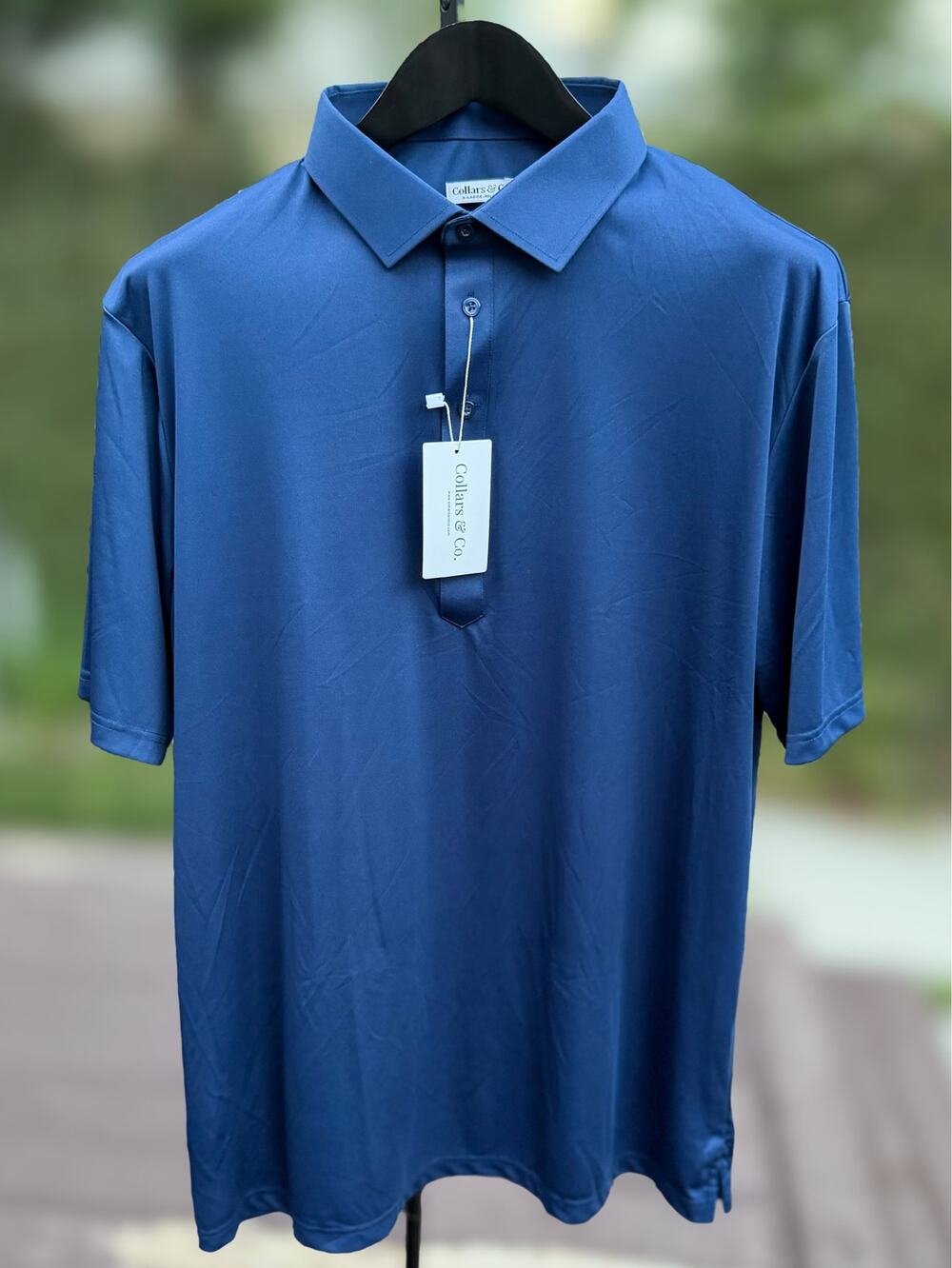 Collars & Co Dress Collar Polo XL Relaxed Navy NWT Performance Shirt